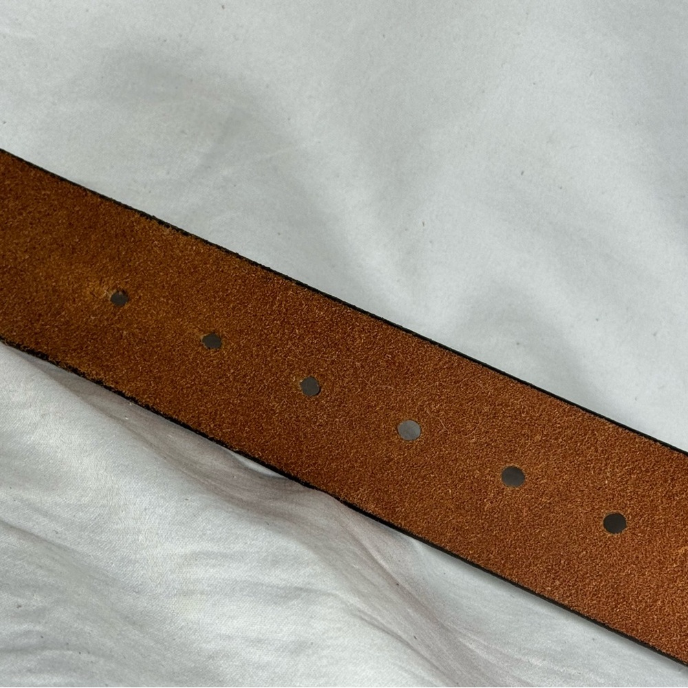 Western Style -Hand Stained Steerhide Leather - Brown Men's Belt - Size 34/36 - Picture 6 of 12